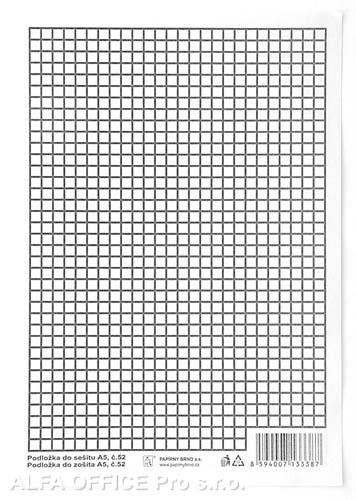 Podložka do sešitů papírové + PVC - podložka A5 / linka - čtvereček / papírová
