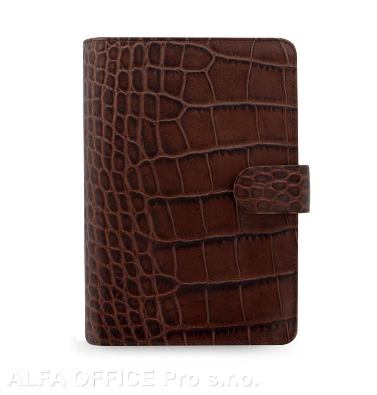 Filofax Classic Croc A6 osobní týdenní kaštanová