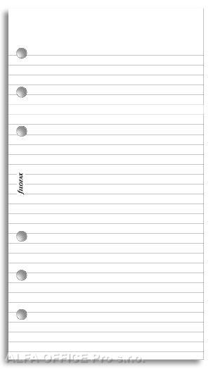 Náhradní vložka do diářů Filofax - osobní / papír linkovaný / 30 listů