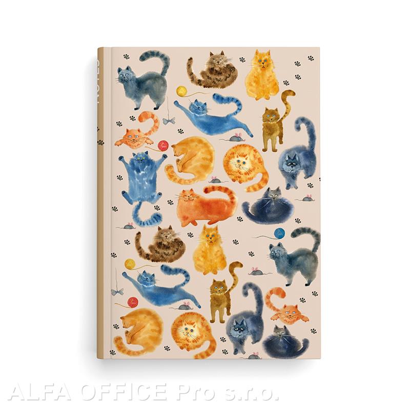 Kniha záznamní A5 - linka / 100 l / kočky