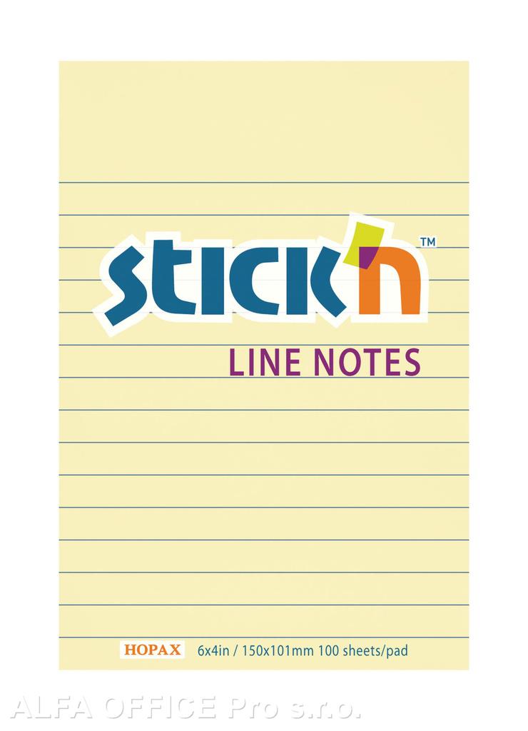 Samolepicí bločkyStick´n by Hopax - 101 mm x 150 mm / linka / 100 lístků