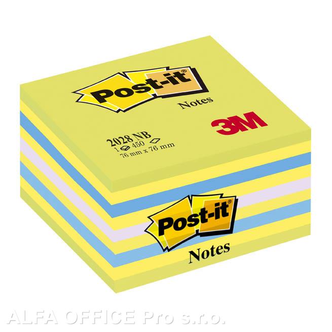 Samolepicí bločky Post-it kostky - zelená, žlutá, modrá, fialová / 450 lístků