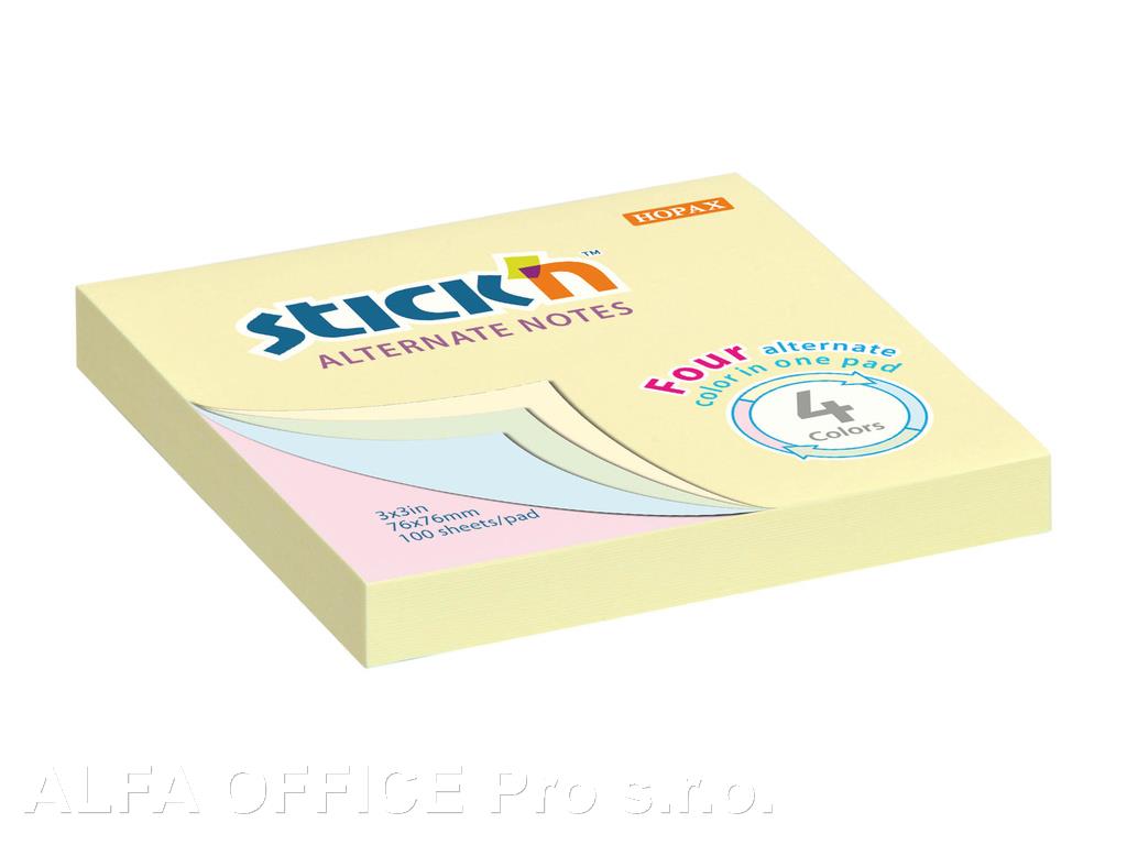 Samolepicí bločky Stick´n by Hopax Alternate - 76 x 76 mm / pastelové barvy