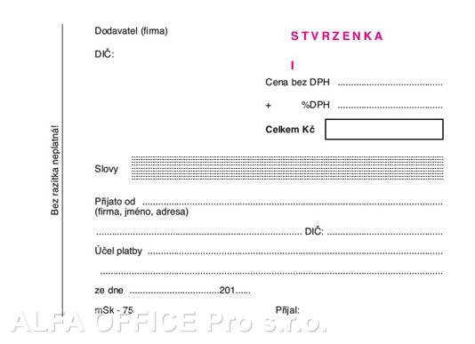 MSK 7400075 Stvrzenka číslovaná NCR A6