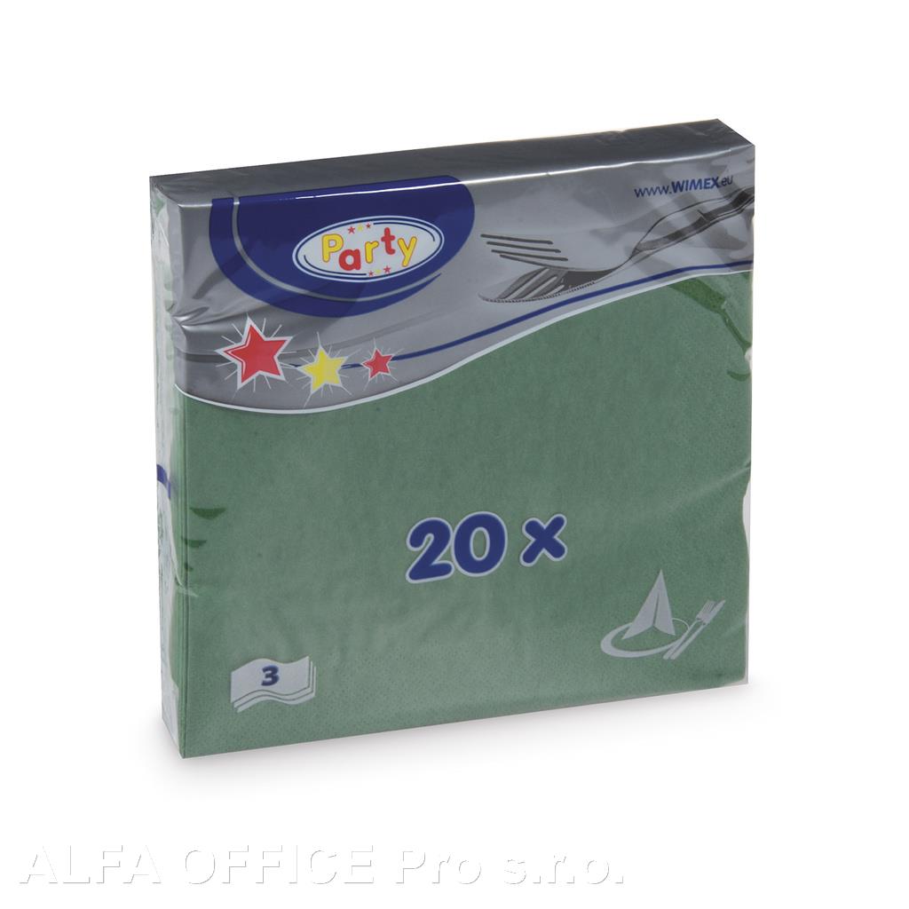 Wimex papírové ubrousky zelené 3-vrstvé 33 cm x 33 cm 20 ks