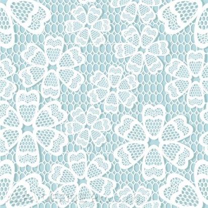 Papírové ubrousky 33x33 / 20ks / 3vr. - krajka modrá