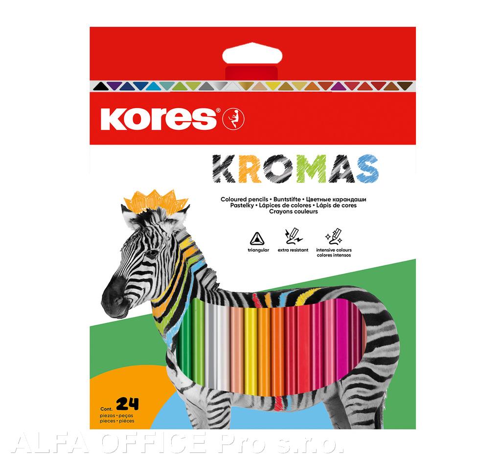 Pastelky Kores Kromas trojhranné / 24 barev