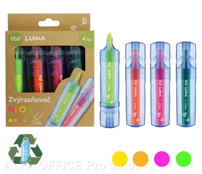 Zvýrazňovač LUMA ECO Neon / sada 4 ks
