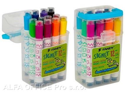 Popisovač Signet s razítkem - 12 ks