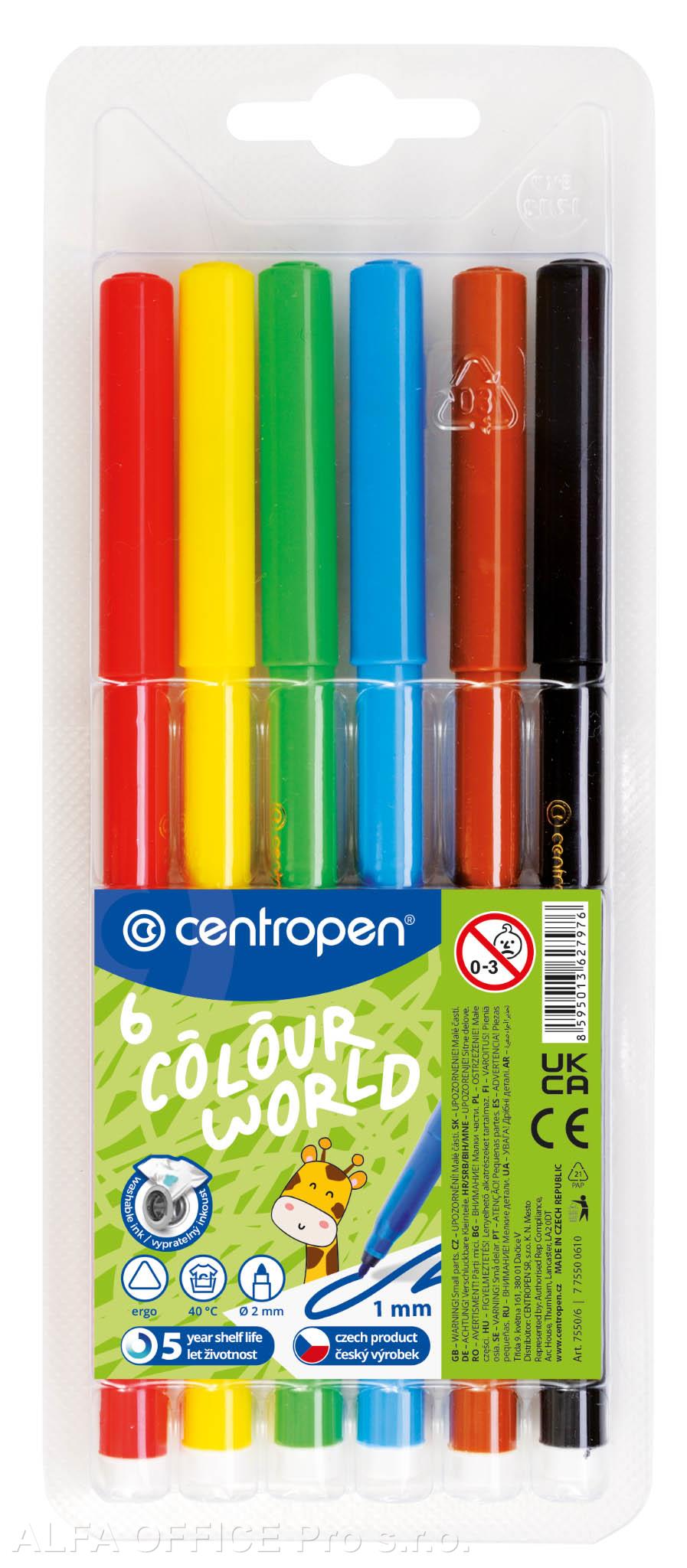 Popisovače Centropen 7550/6 - sada 6 ks