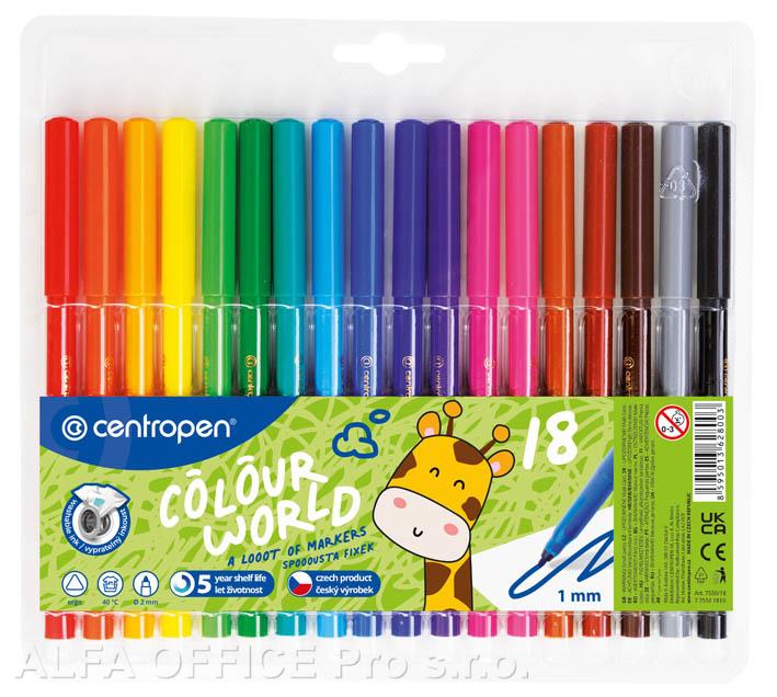 Popisovače Centropen 7550/18 - sada 18 ks