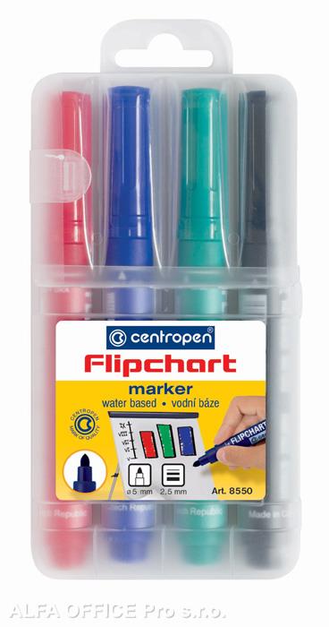 Značkovač Centropen 8550 Flipchart - sada 4 ks