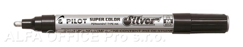 Popisovač Pilot Super Color - stříbrná / M / 2 mm