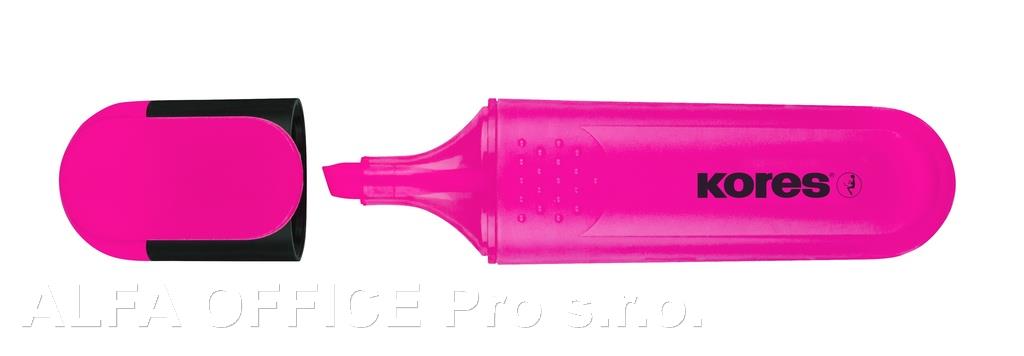 Zvýrazňovač Kores Bright Liner / růžová