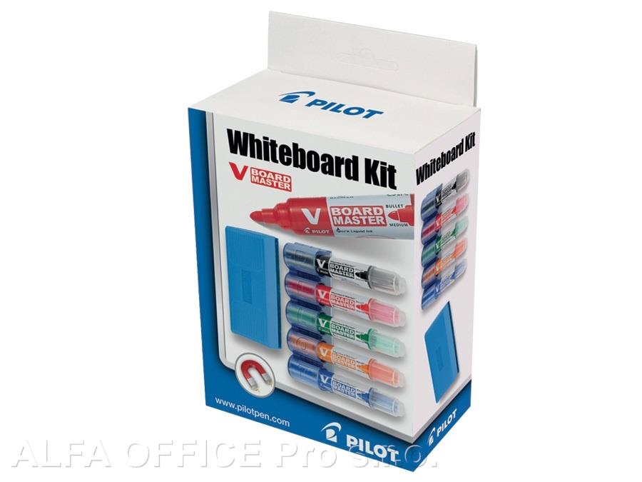 Popisovač Pilot V-Board Master - sada / 5 ks + držák + houba