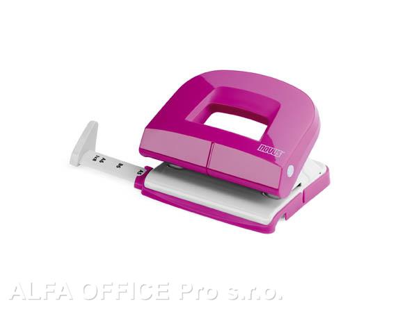 Kancelářský děrovač Novus E 216 / růžová - 16 listů