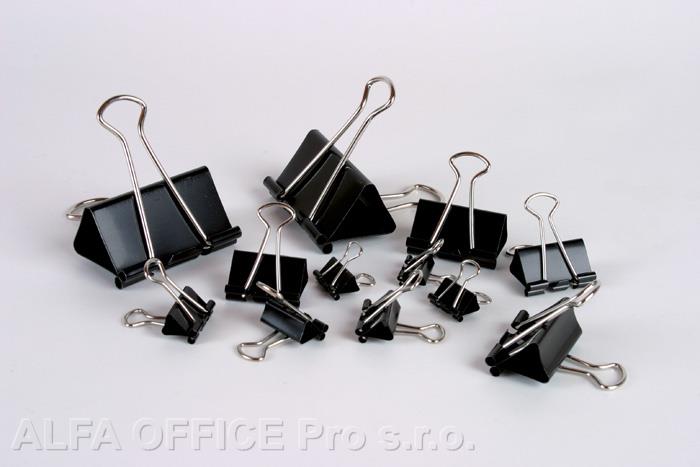 Klipy kovové černé - 15 mm
