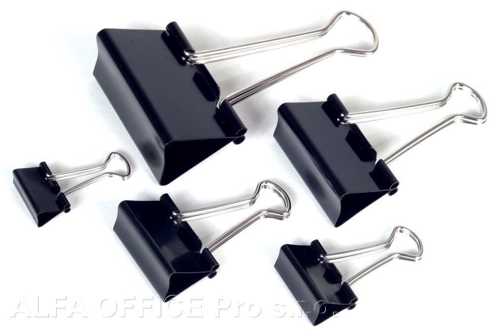Klipy kovové černé - 25 mm