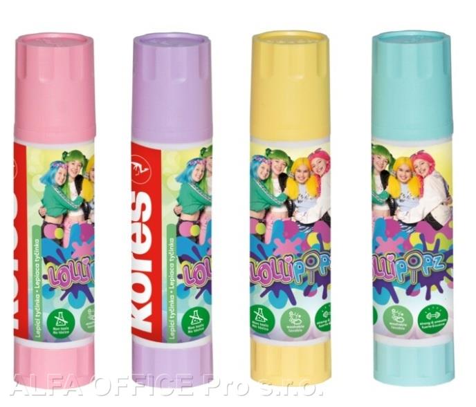 Lepicí tyčinka Kores PASTEL LOLLIPOPZ - 20g / mix barev