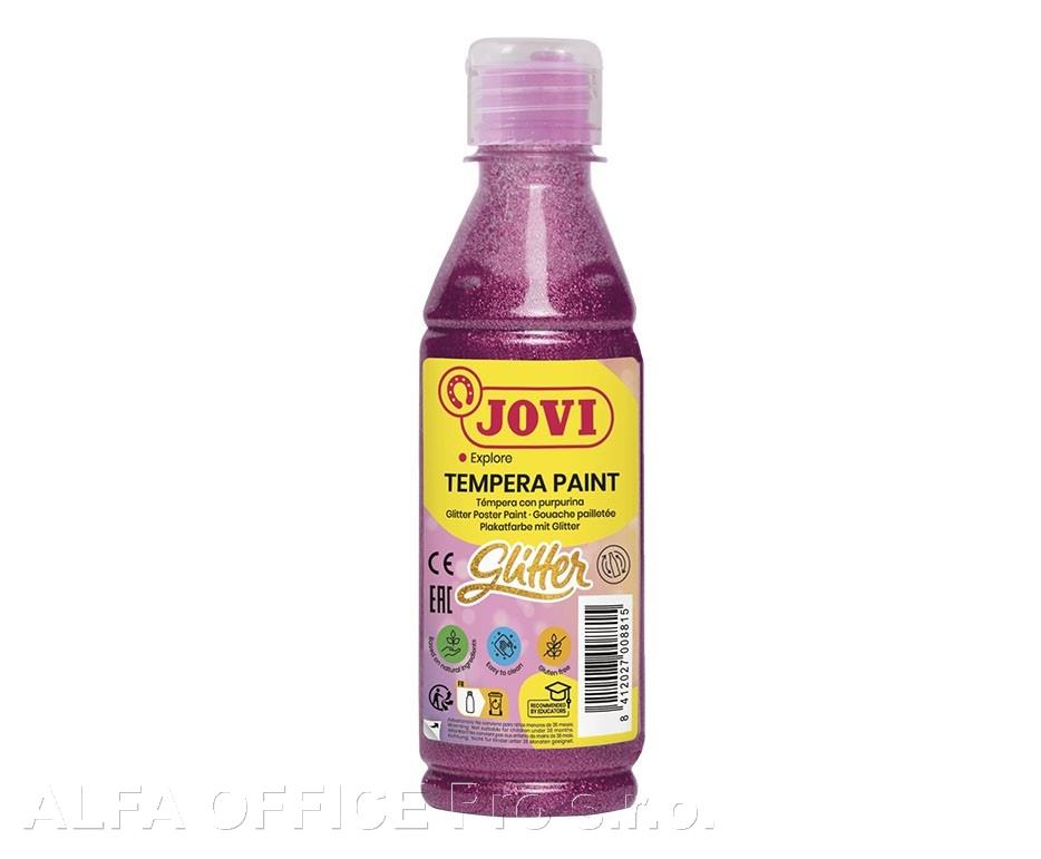 Tekuté temperové barvy JOVI PREMIUM v lahvi - 250 ml / glitr růžová