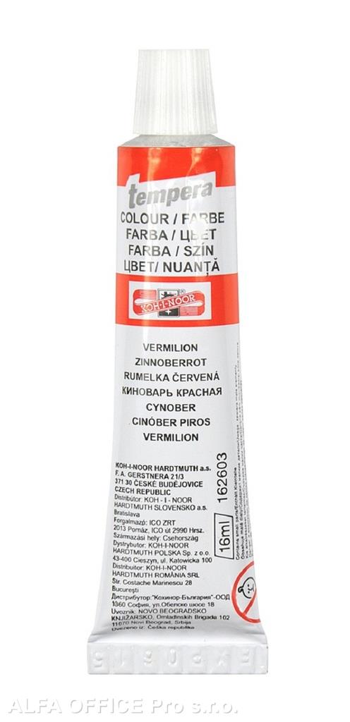 Temperová barva - rumělka červená / tuba 16 ml