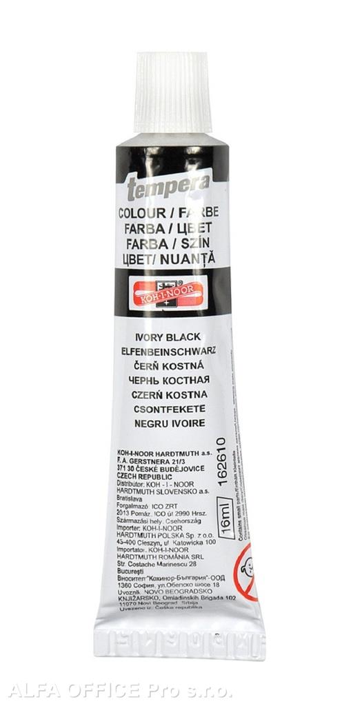 Temperová barva - čerň kostní / tuba 16 ml