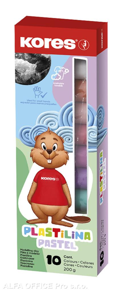 Plastelína Kores - 10 pastelových barev / 200 g