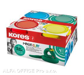 Modelovací hmota KORES MAGIK CLAY - klasické barvy 4 x 40 g