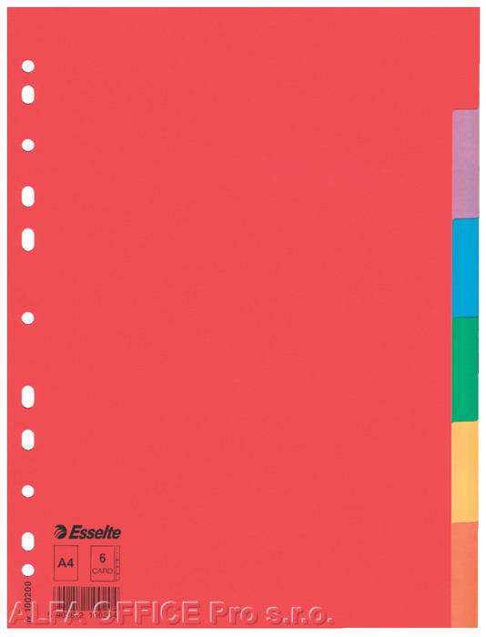 Rozdružovač A4 kartonový Esselte - barevný / 6 listů