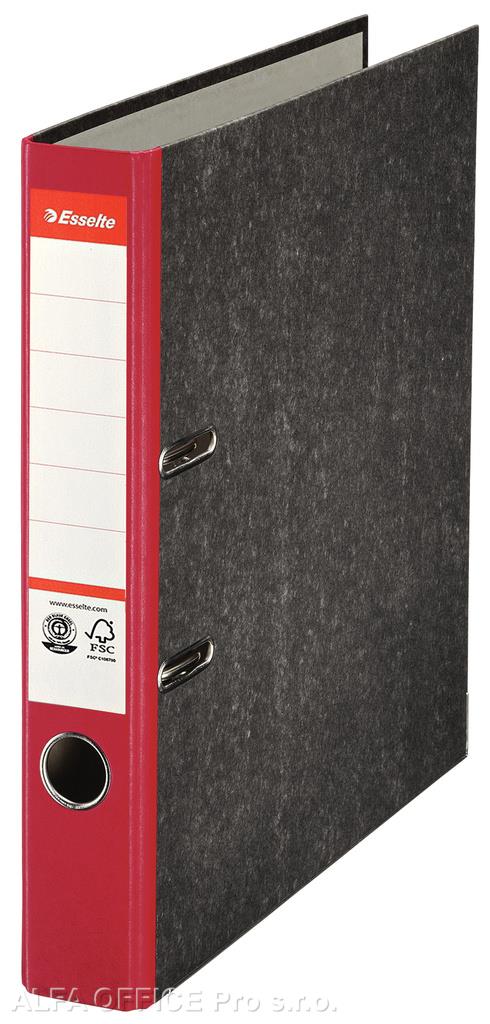 Esselte pákový pořadač A4 papírový s barevným hřbetem 5 cm červená