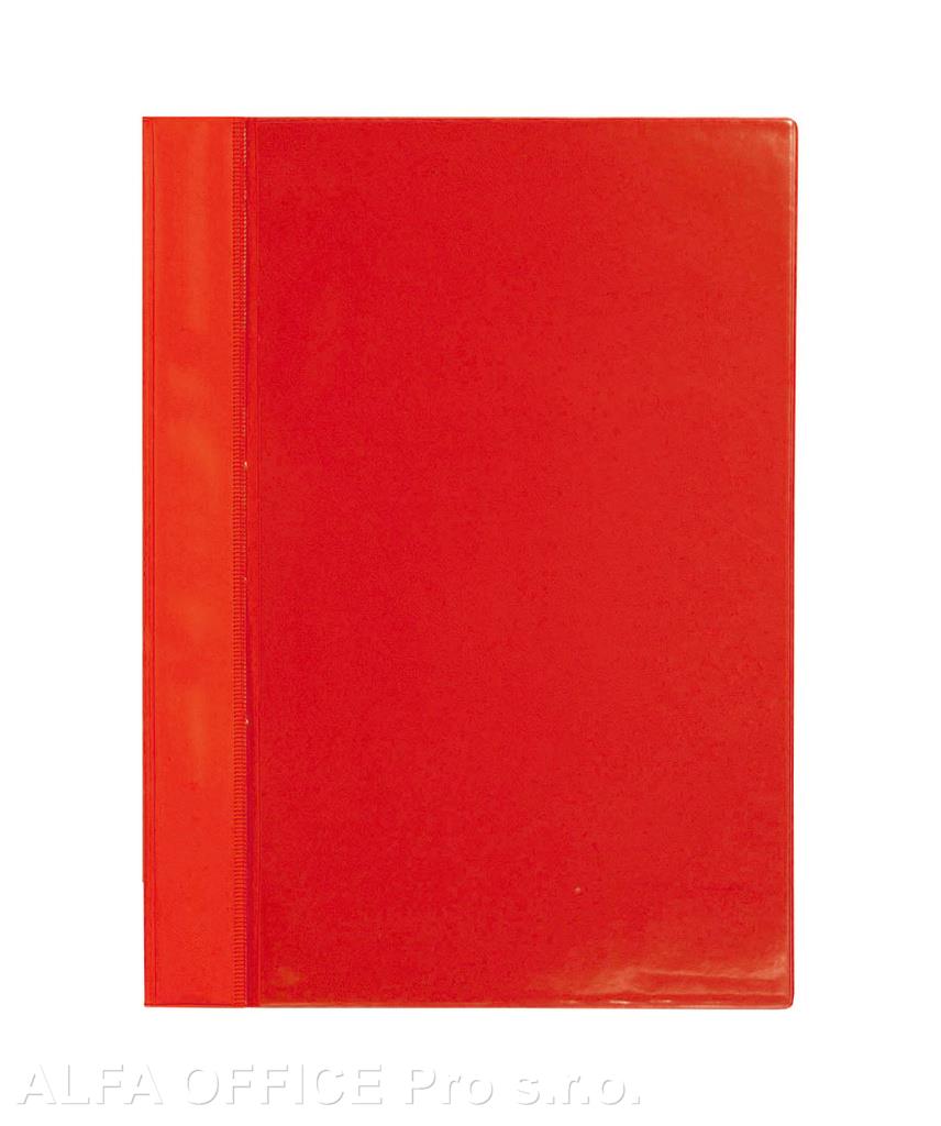 Rychlovazač A4 plastový s kapsou - červená