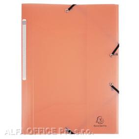 Spisové desky A4 s gumou Exacompta - pastelová korálová