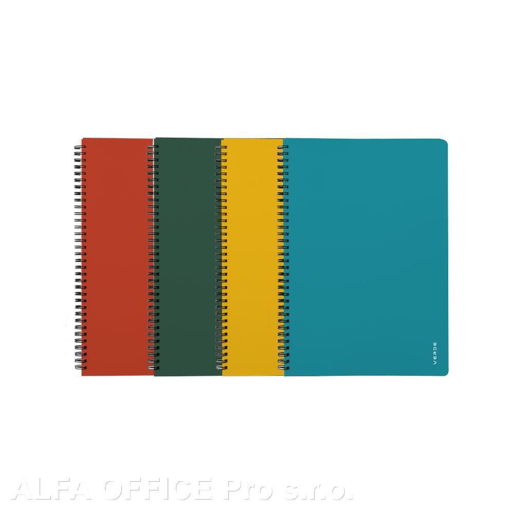 Blok kroužkový VERDE - A4 / linka / mix barev