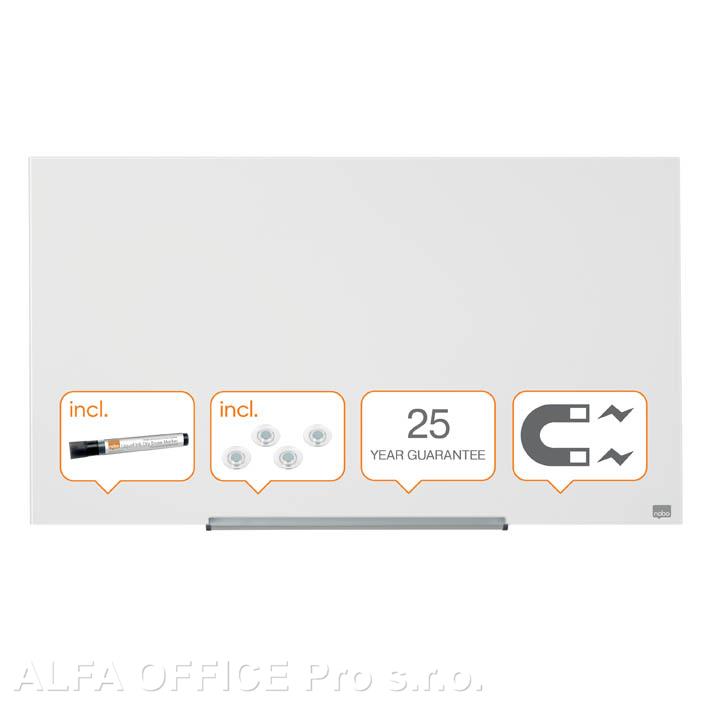 Tabule magnetické skleněné Diamond - 99,3 x 55,9 cm / bílá