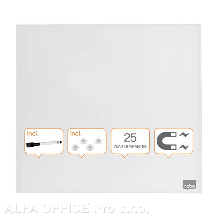 Tabule magnetické skleněné Diamond - 45 x 45 cm / bílá