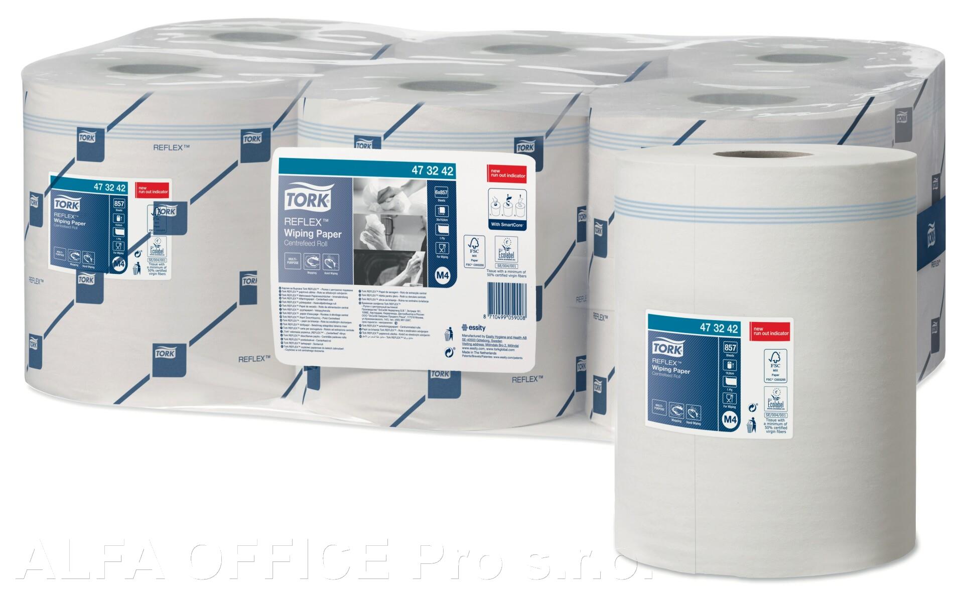 TORK 473242 – Reflex™ MIDI, papírová utěrka, 1vr., 300 m, bílá / 6ks