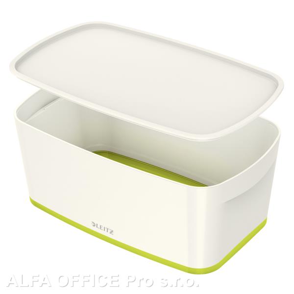 Organizační box MyBox - s víkem S / bílo - zelená