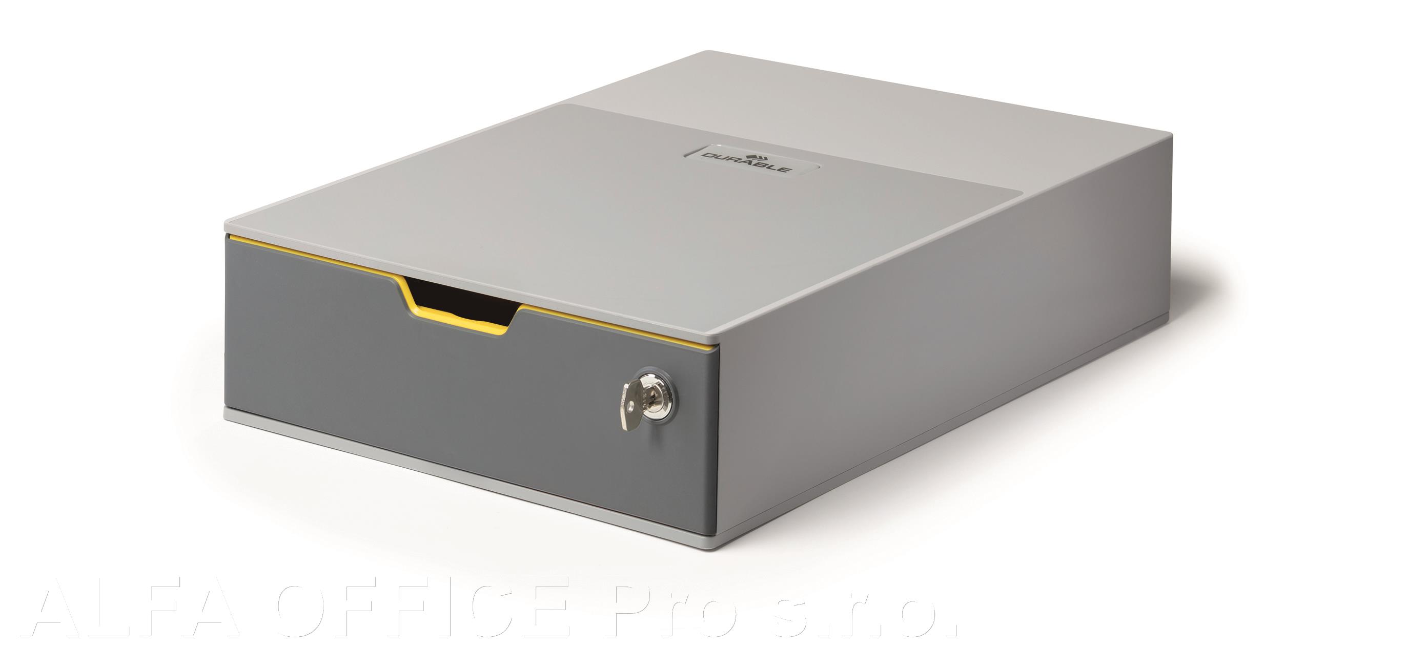 Zásuvkový box VARICOLOR® SAFE - 1 zásuvka + zámek / šedá