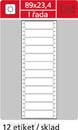 Tabelační etikety s vodící drážkou - 89 x 23,4 mm jednořadé 6000 etiket / 500 skladů