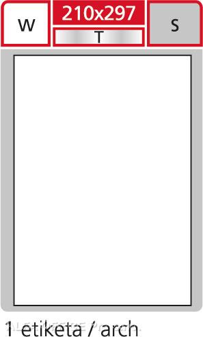 Print etikety A4 pro laserový a inkoustový tisk - 210 x 297 (1 etiketa / arch ) / transpar