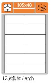 Print etikety A4 PLUS pro laserový a inkoustový tisk - 105 x 48 mm (12 etiket / arch)