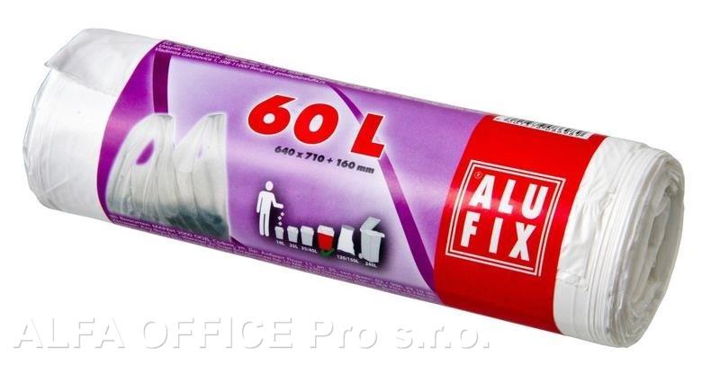 Pytle do koše Alufix Standart se zavazováním - 64x71cm + 16cm / 60l / 12my / 12ks / bílá