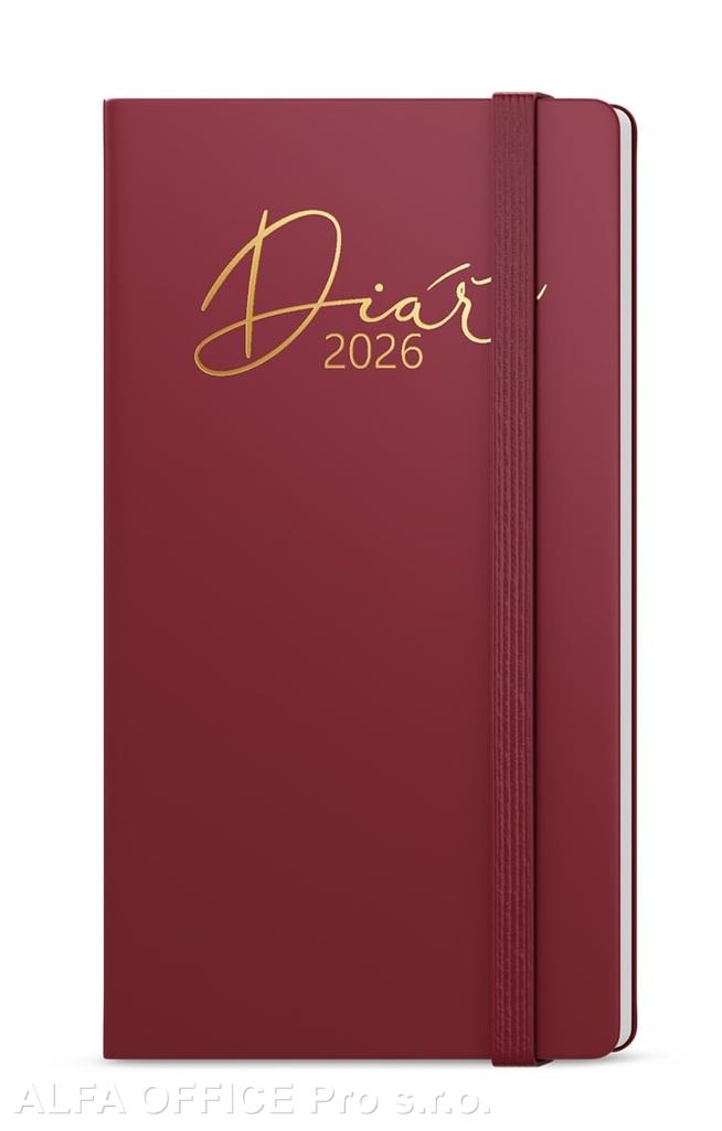 Diář LUXI - týdenní kapesní / bordó