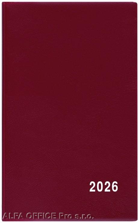 Diář kapesní PVC - čtrnáctidenní / bordó