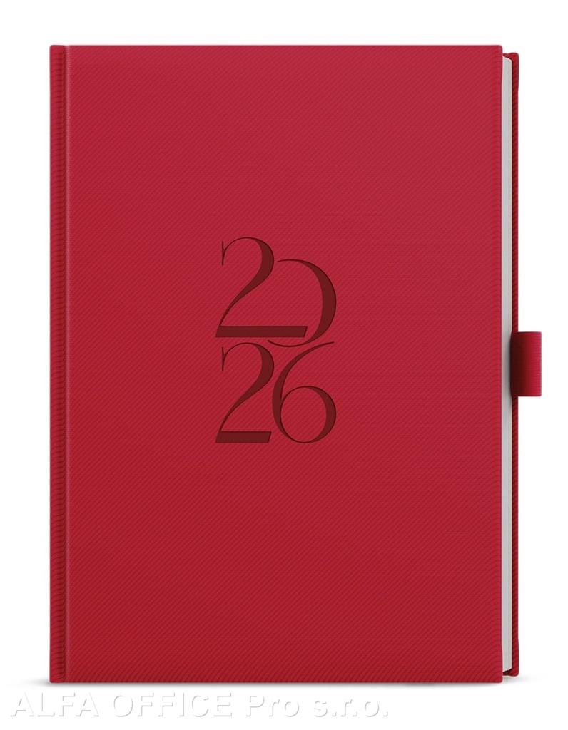 Diář DENY - A5 / denní / červená