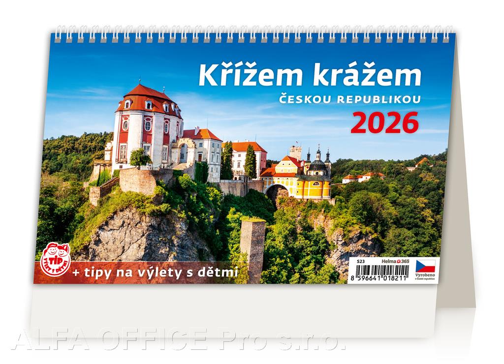 Kalendář stolní obrázkové - Křížem krážem ČR / S23