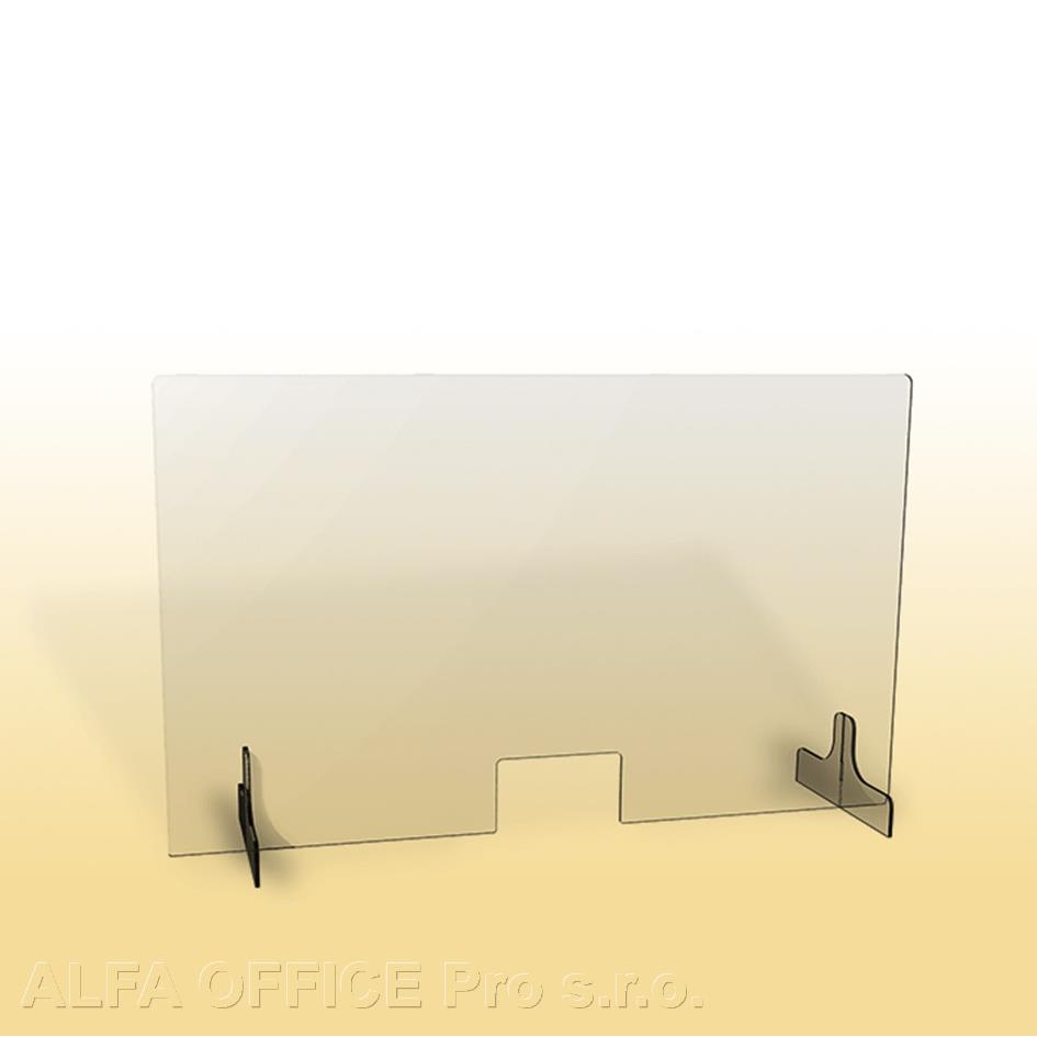 Ochranná clona - 100 x 90 cm / plexi / otvor 26 x 15 cm