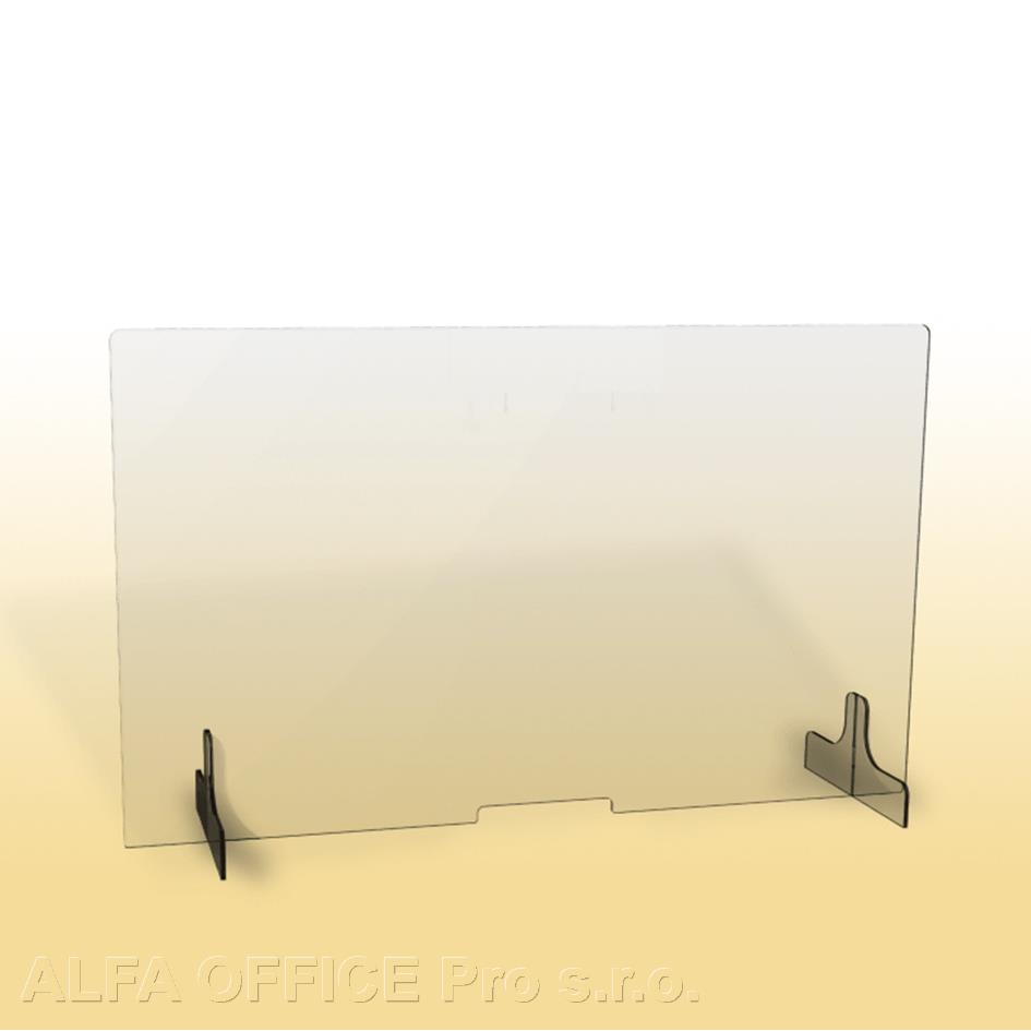 Ochranná clona - 150 x 90 cm / plexi / otvor 26 x 3 cm