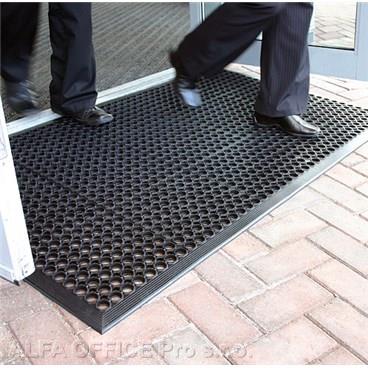Gumová venkovní rohož -  černá 90 x 150 cm