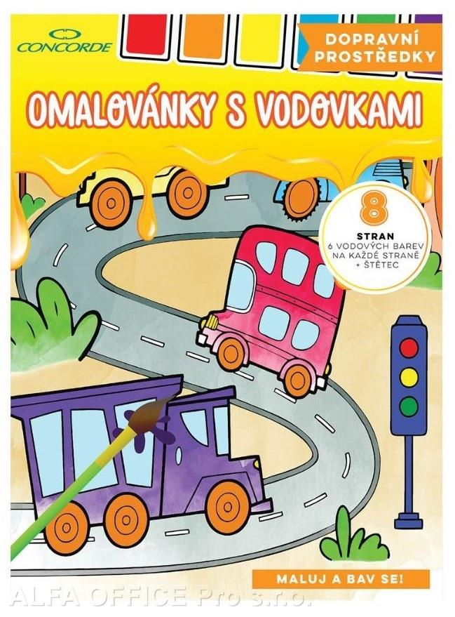 Omalovánky s vodovkami CONCORDE - Dopravní prostředky